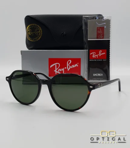 Lunettes de soleil Ray-Ban RB2195 Thalia monture écaille de tortue verres verts G-15 avec étui et boîte d'origine.