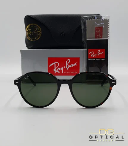 Lunettes de soleil Ray-Ban RB2195 Thalia monture écaille de tortue verres verts G-15 avec étui et boîte d'origine.