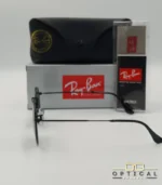 Lunettes de soleil Ray-Ban Round Metal RB3447 monture métallique noire mate avec verres noirs, étui et boîte d'origine.