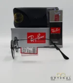 Lunettes de soleil Ray-Ban Hexagonal Flat Lenses RB3548N monture métallique noire mate avec verres minéraux noirs, étui et boîte d'origine.