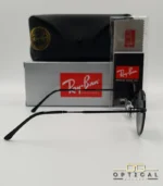 Lunettes de soleil Ray-Ban Jack RB3565 noires avec verres noirs, étui noir, boîte grise et livret de garantie chez Optical Gallery.