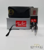 Lunettes de soleil Ray-Ban Jaio RB3592 argentées à grands verres ronds dégradés bleus gris, étui noir, boîte grise et livret de garantie chez Optical Gallery.