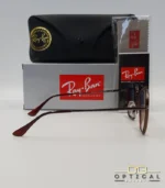 Lunettes de soleil Ray-Ban Marshal II RB3648M marrons avec cerclages en acétate marron et verres dégradés marrons, étui noir, boîte grise et livret de garantie chez Optical Gallery.